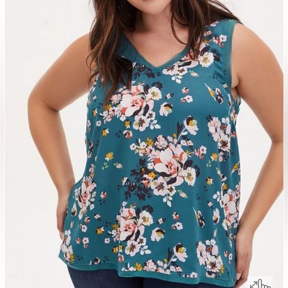 Torrid Georgette Raw Edge Tank Top Women’s Large (0) - Picture 1 of 5